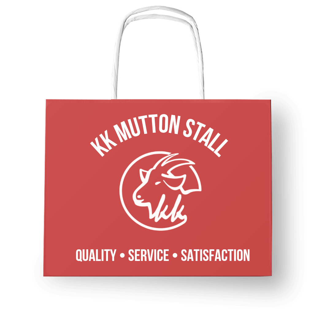 Liams quality meats bag with slogan quality service satisfaction.